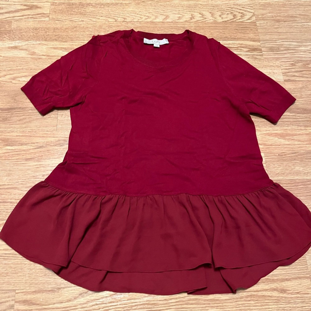 Dark Red Loft Blouse